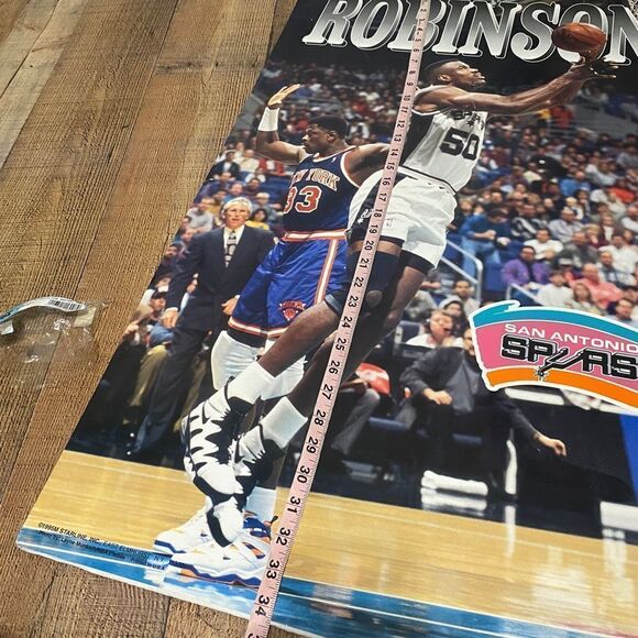 ROBINSON,SAN ANTONIO SPURS,NBA, RARE OFFICIAL LICENSED 1995 POSTER - Picture 2 of 14